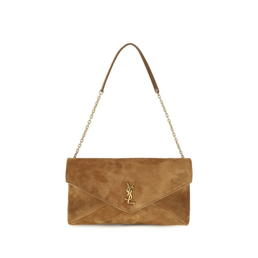 Beige Suede Leather Shoulder Bag