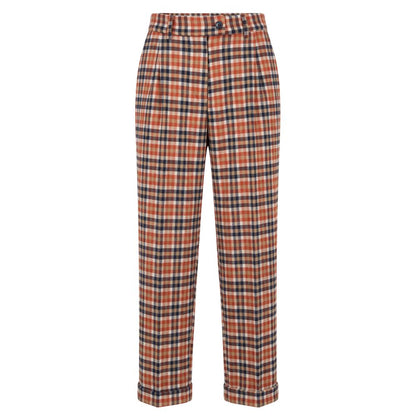 Orange Wool Women Pants