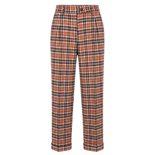 Orange Wool Women Pants