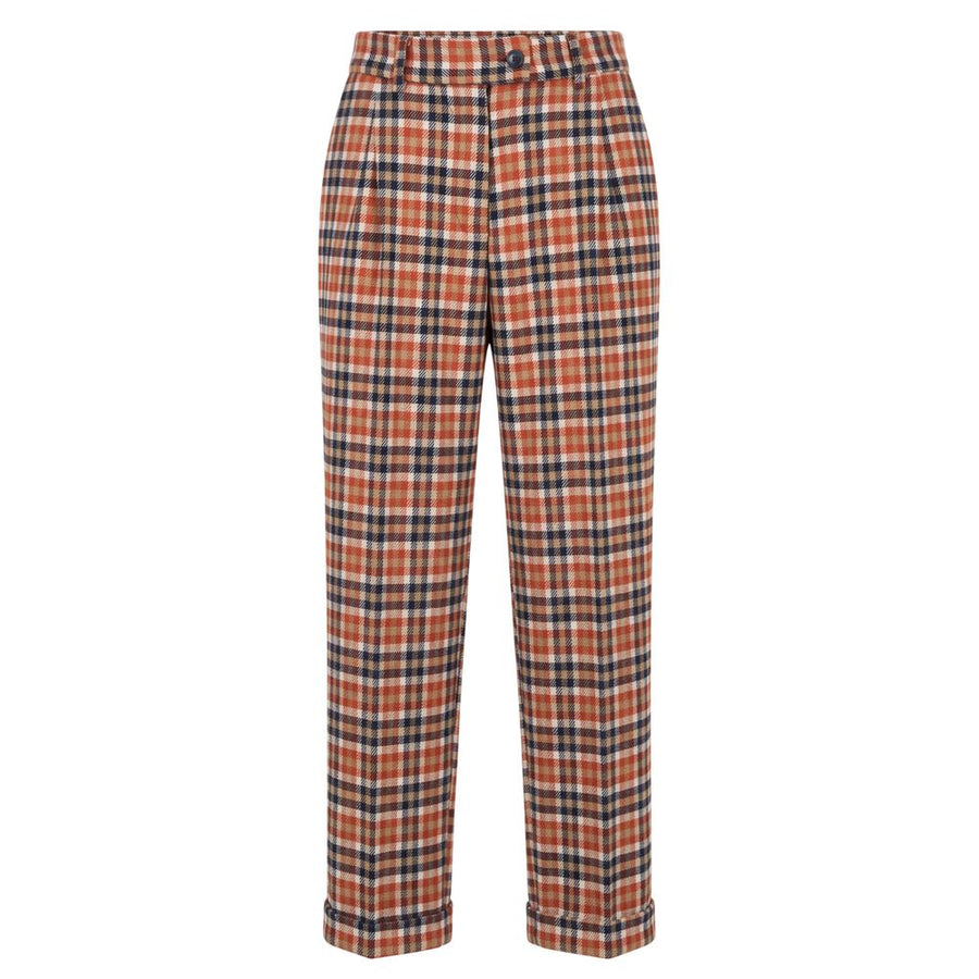 Orange Wool Women Pants