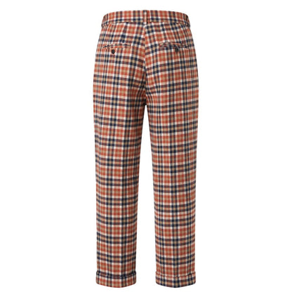 Orange Wool Women Pants