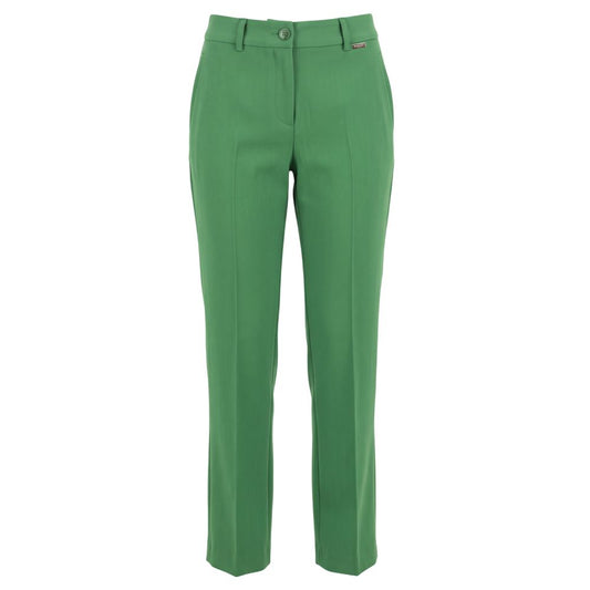 Green Polyester Women Pants