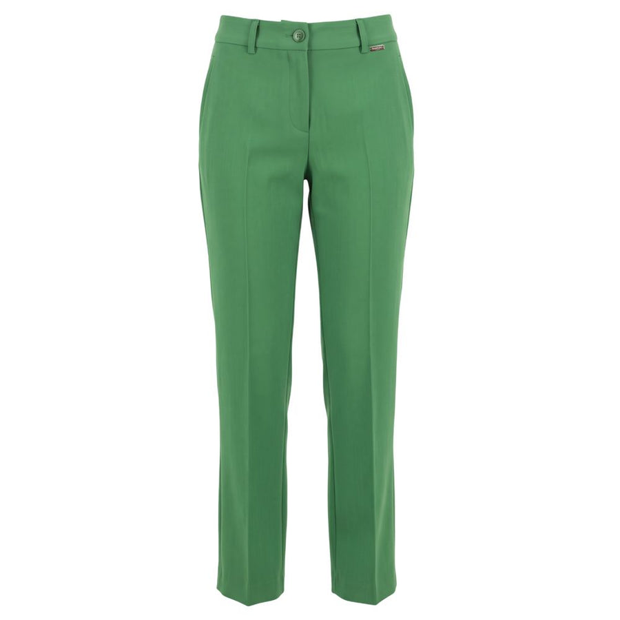 Green Polyester Women Pants