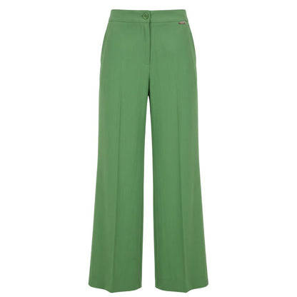 Green Polyester Women Pant