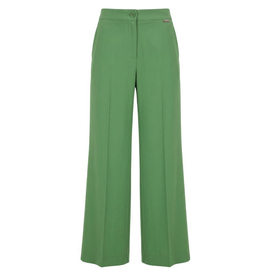 Green Polyester Women Pant