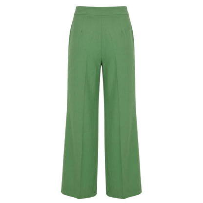 Green Polyester Women Pant