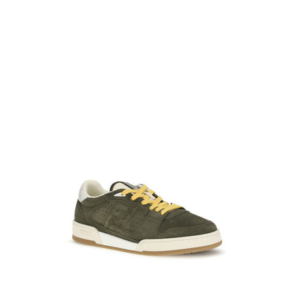 Bicolor Suede Leather Low Top Sneakers