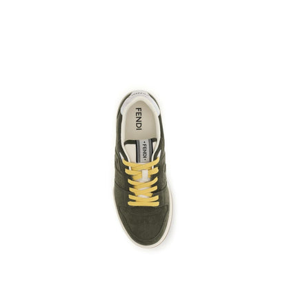 Bicolor Suede Leather Low Top Sneakers