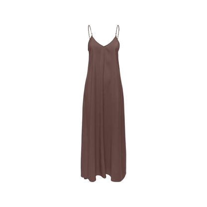 Brown Viscose Long Dress
