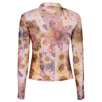 Pink Polyester Womens Shirt