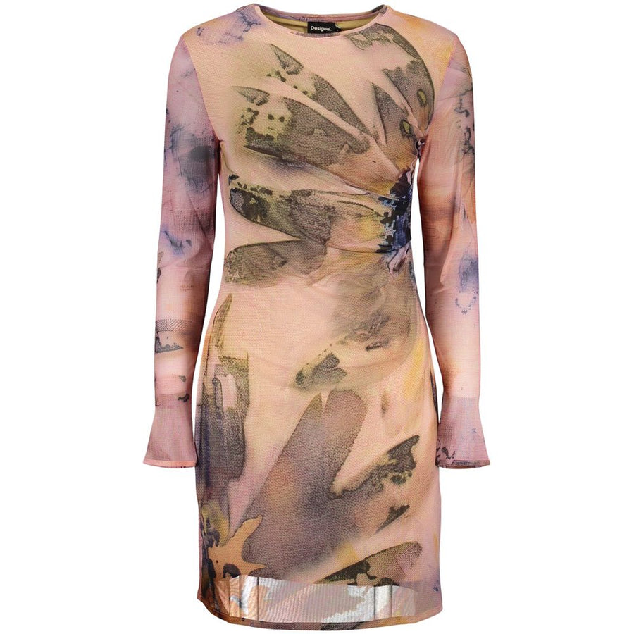 Pink Polyester Women's Dress