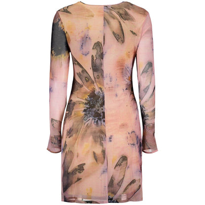 Pink Polyester Women's Dress