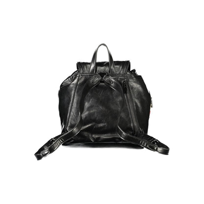 Black Polyurethane Women's Backpack