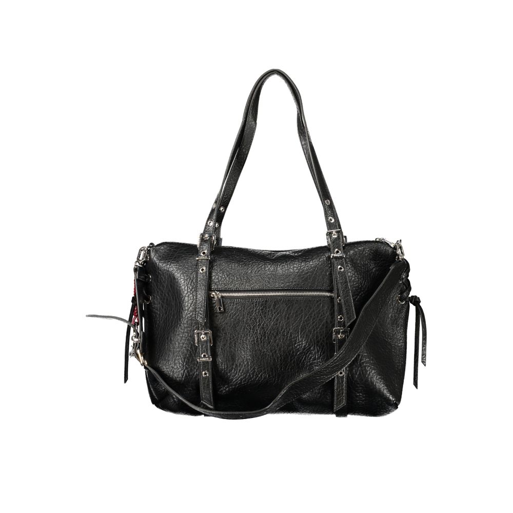 Black Polyurethane Women Bag