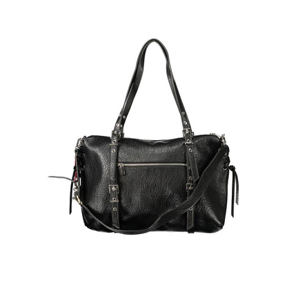 Black Polyurethane Women Bag