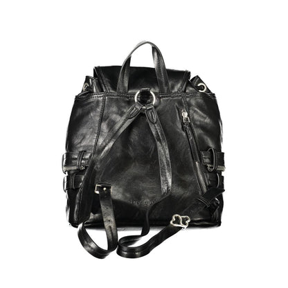 Black Polyurethane Womens Backpack