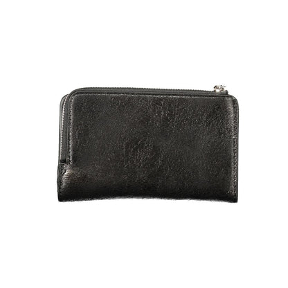 Black Polyurethane Womens Wallet