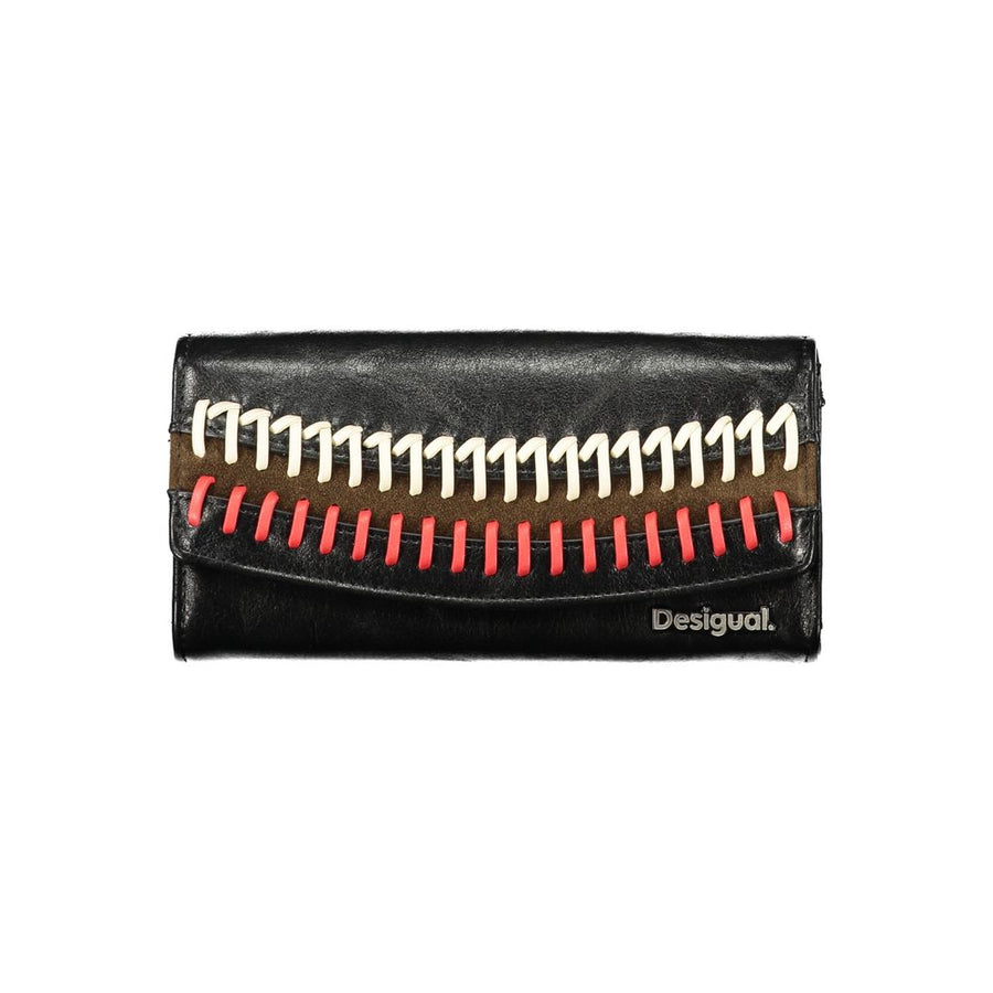 Black Polyurethane Women Wallet