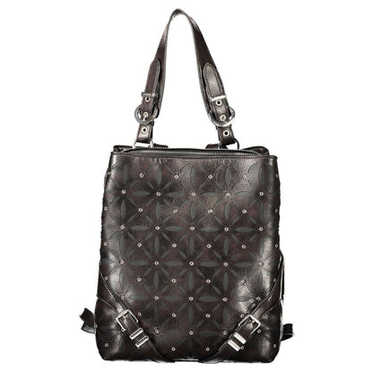 Black Polyurethane Women's Backpack