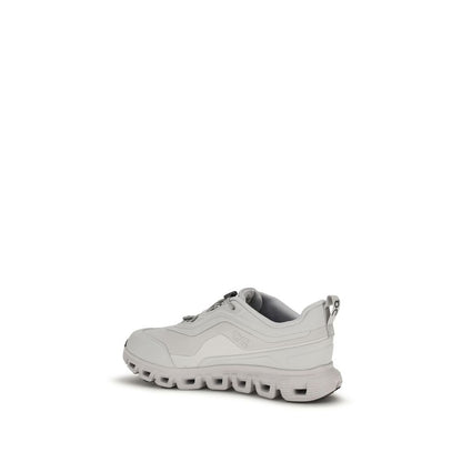 White Polyester Athletic Sneakers