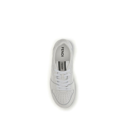 White Calf Leather Bos Taurus Athletic Sneakers