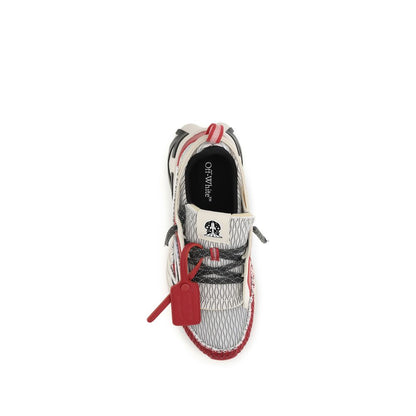 Red Polyester Athletic Sneakers