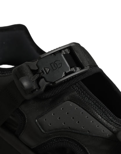 Black Logo Detailed Men Chunky Sandals Shoes
