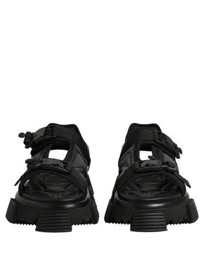 Black Logo Detailed Men Chunky Sandals Shoes