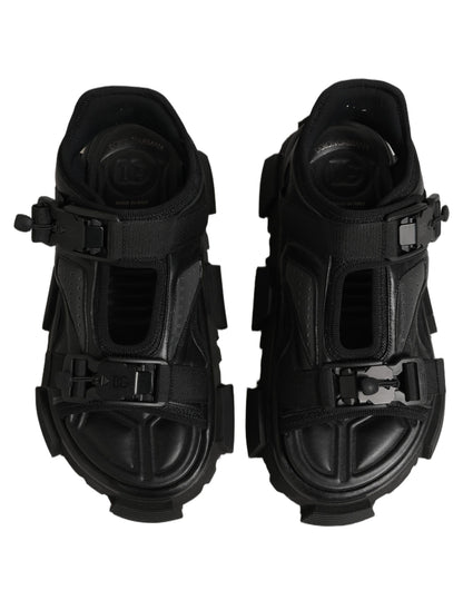 Black Logo Detailed Men Chunky Sandals Shoes
