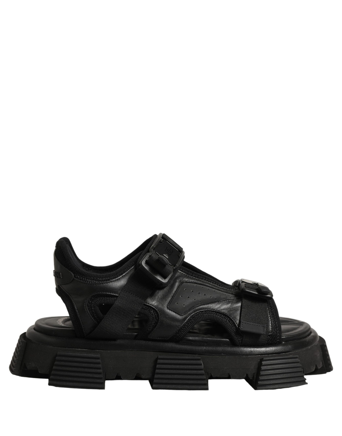 Black Logo Detailed Men Chunky Sandals Shoes