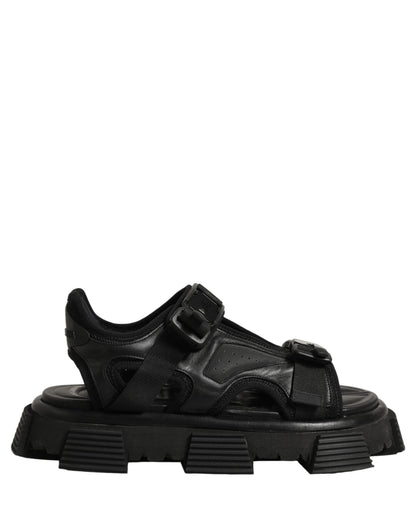 Black Logo Detailed Men Chunky Sandals Shoes