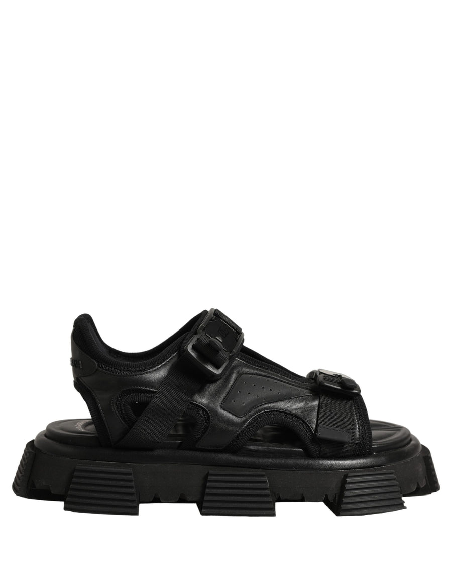 Black Logo Detailed Men Chunky Sandals Shoes
