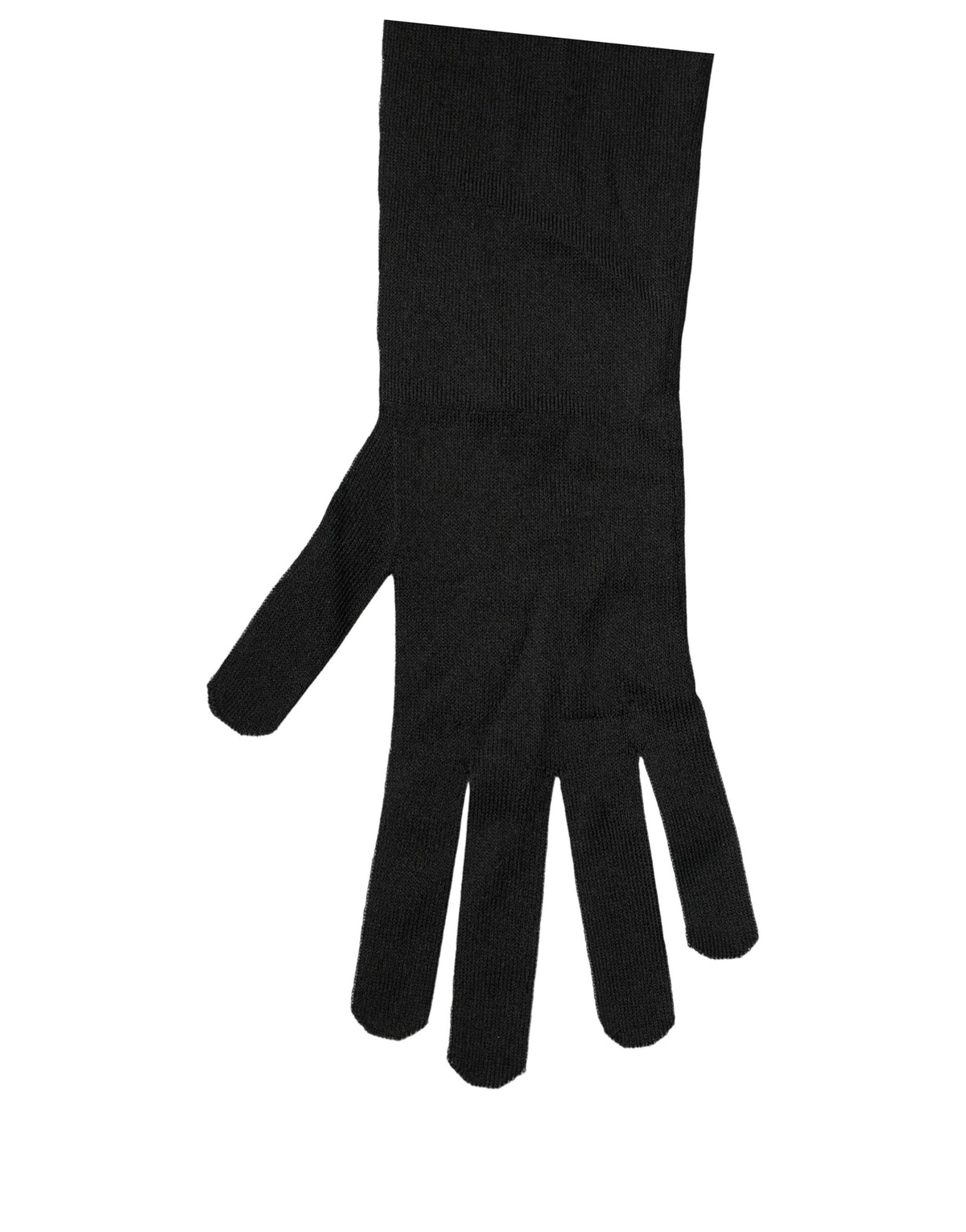 Black Polyester Long Elbow Length Gloves