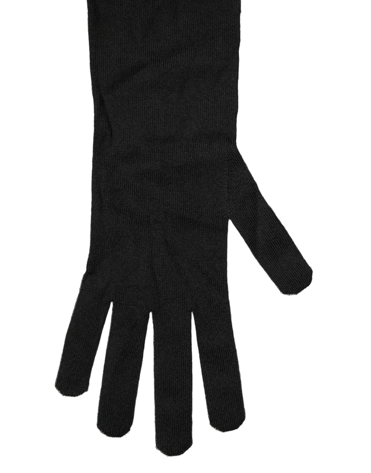 Black Polyester Long Elbow Length Gloves