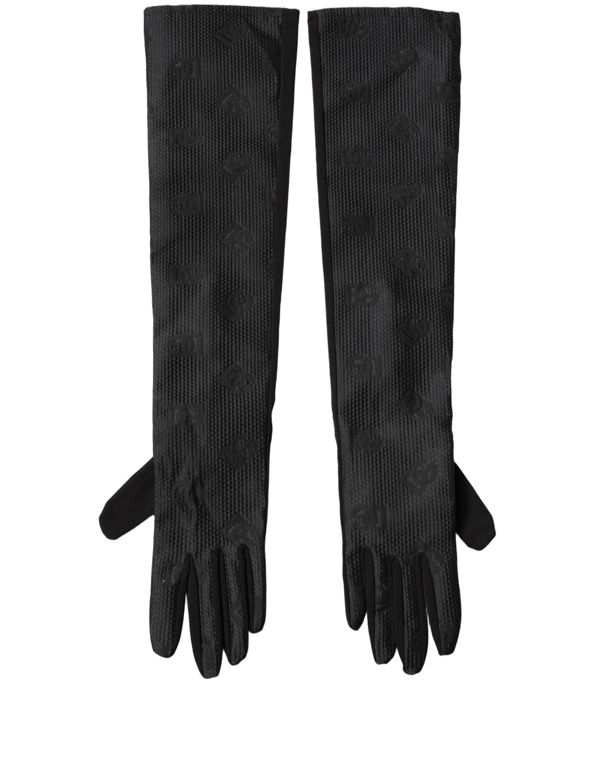 Black Viscose Long Elbow Length Gloves