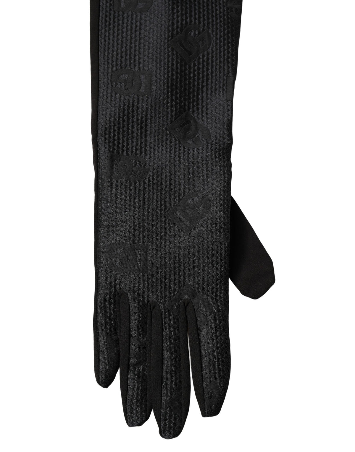 Black Viscose Long Elbow Length Gloves