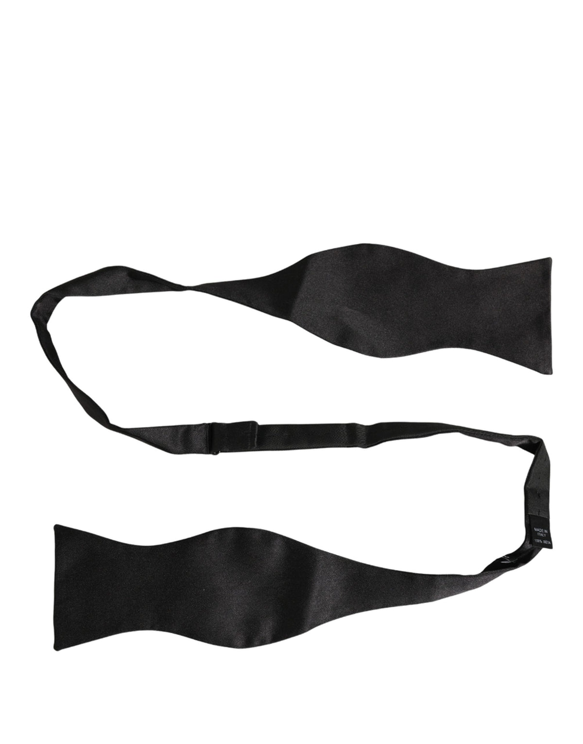 Men Black 100% Silk Adjustable Neck Papillon Bow Tie