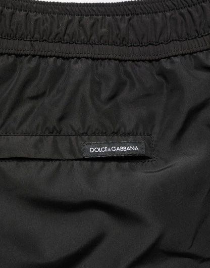 Black DG Logo Drawstring Beach Shorts Swimwear