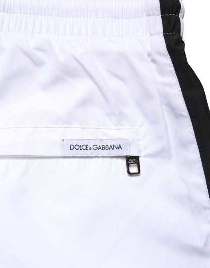 White DG Logo Men Drawstring Shorts Swimwear