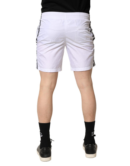 White DG Logo Men Drawstring Shorts Swimwear
