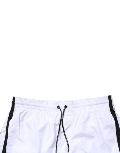 White DG Logo Men Drawstring Shorts Swimwear