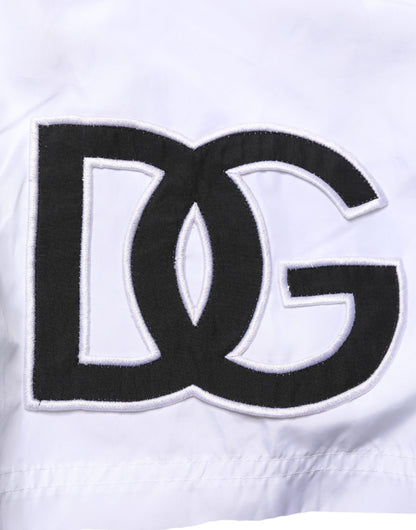 White DG Logo Men Drawstring Shorts Swimwear