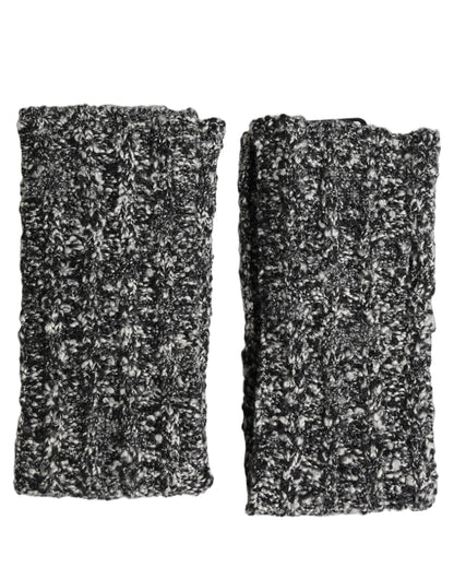 Sleeves Black Wool Blend Knitted Warmer Arm