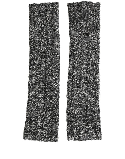 Sleeves Black Wool Blend Knitted Warmer Arm