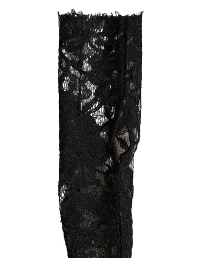 Sleeves Black Nylon Floral Lace Warmer Arm