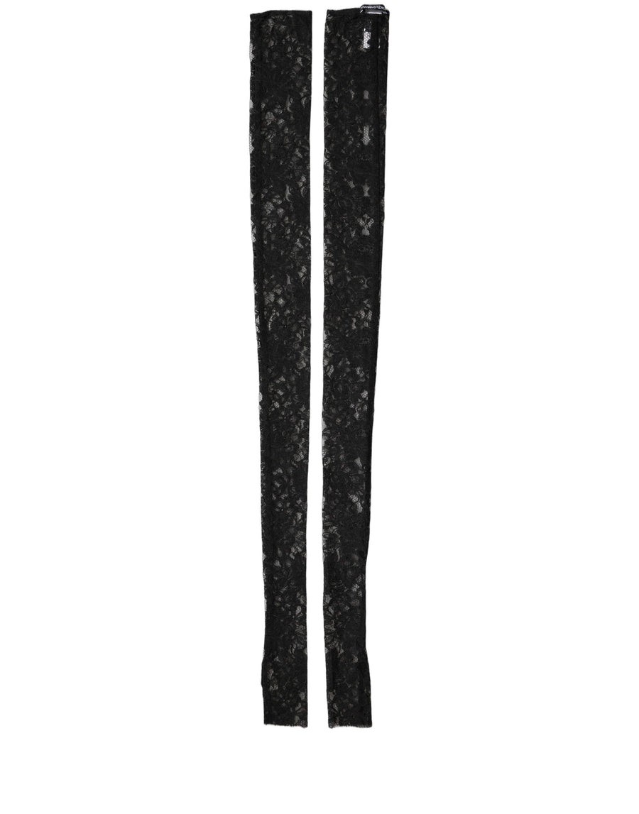 Sleeves Black Nylon Floral Lace Warmer Arm