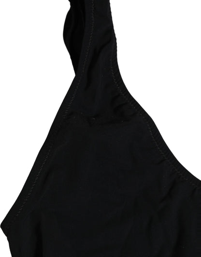 Black Cutout Logo One Piece Swimsuit Swimwear
