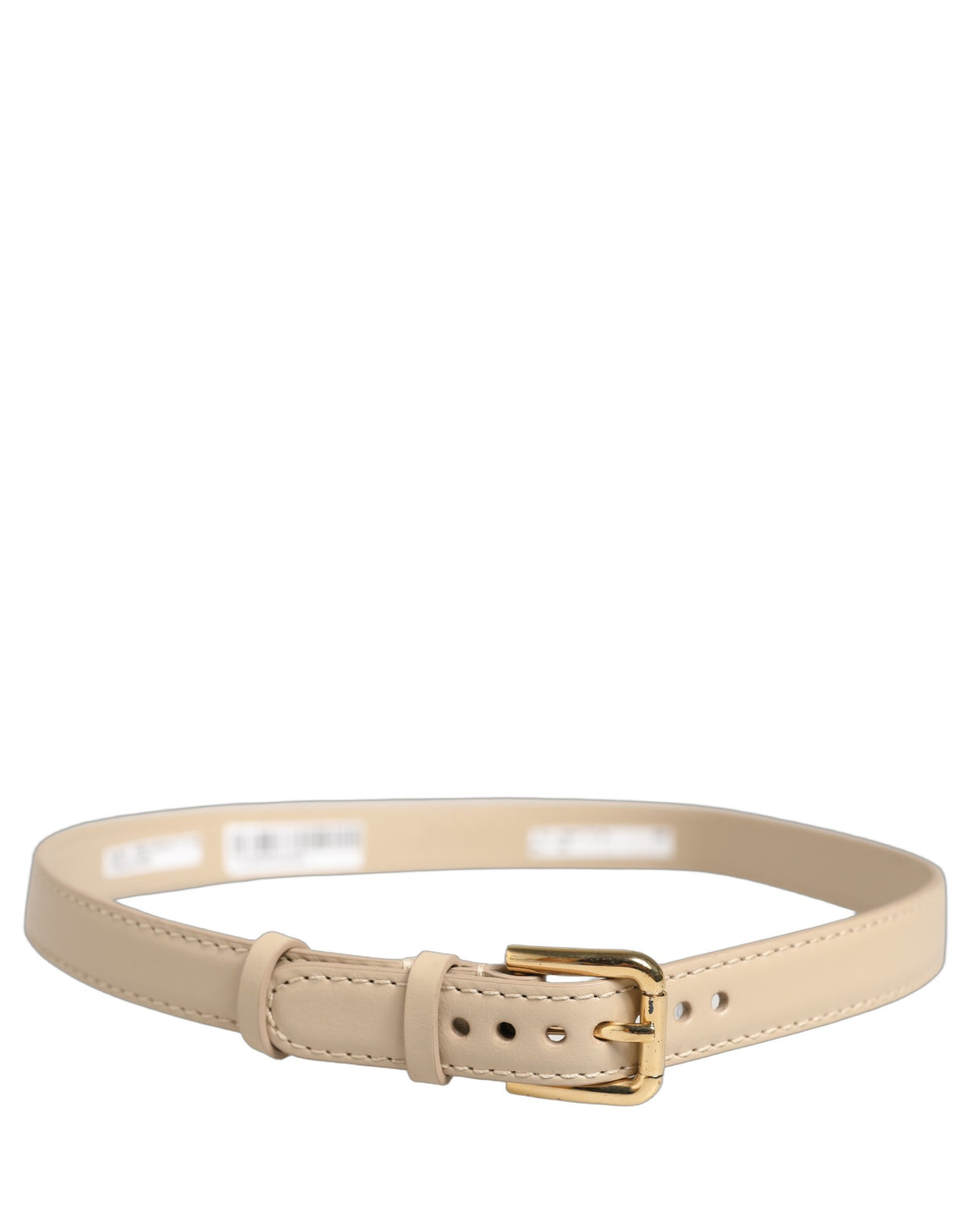 Beige Embossed Leather Gold Buckle Belt Strap Bracelet