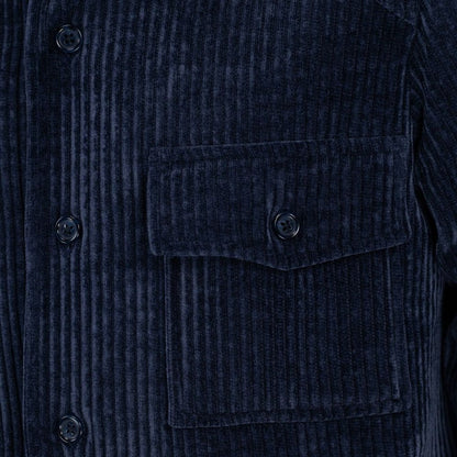 Blue Polyester Full-Length Jacket