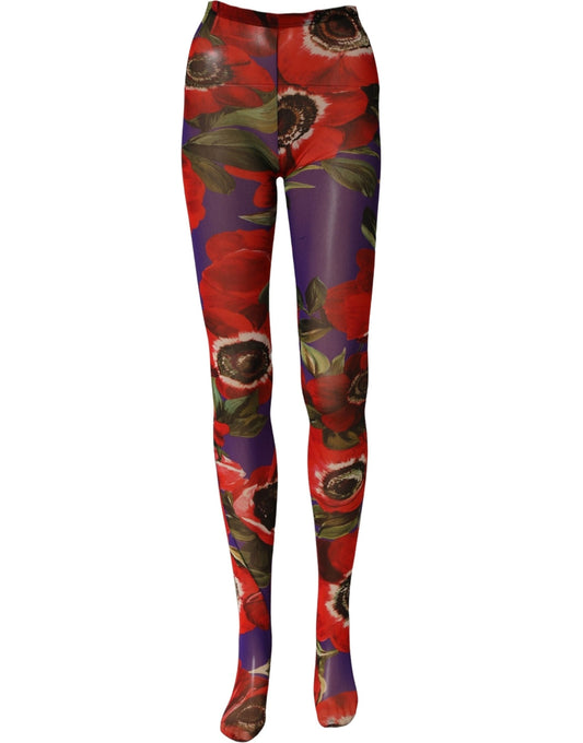 Multicolor Floral Nylon Tights Stockings Socks